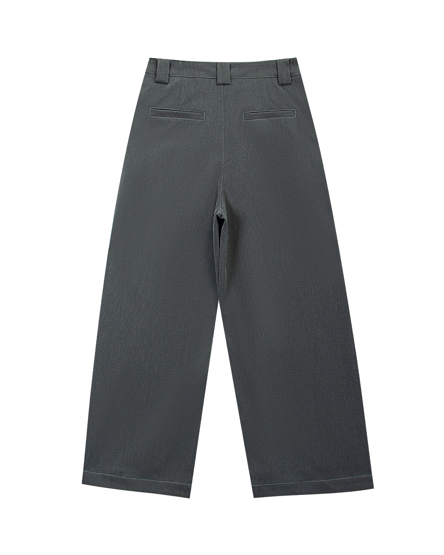 Gray wide-leg straight-leg suit pants